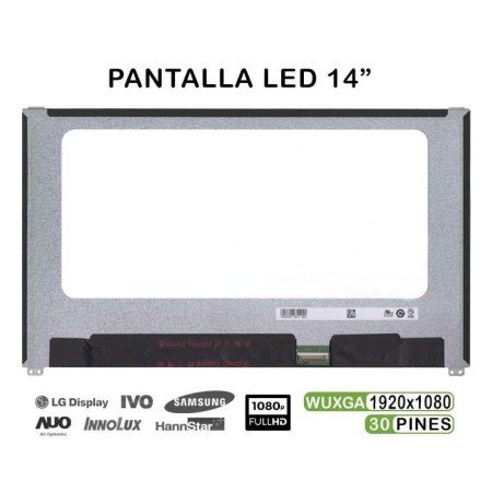 Ecrã LED de 14" para Portatil Nv140Fhm-N47 06Hy1W 6Hy1W 30 Pines