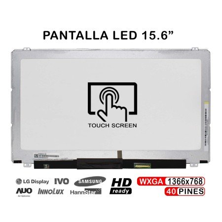 Ecrã Tátil LED de 15.6" para Portatil Acer Aspire E1-532P E5-571 V3-572Pg V5-561P Nt156Whm-A00