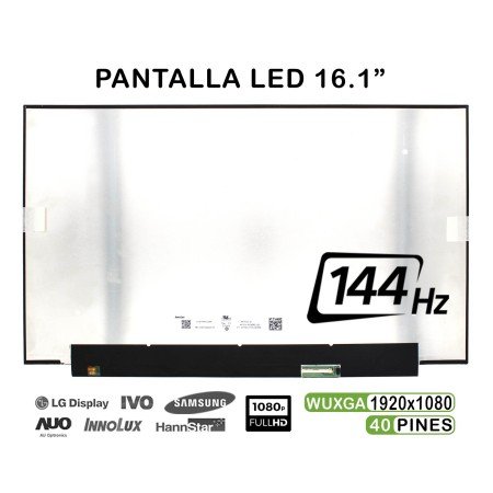 Ecrã LED de 16.1" para Portatil N161Hma-Gak 144Hz 1920X1080 40 Pines