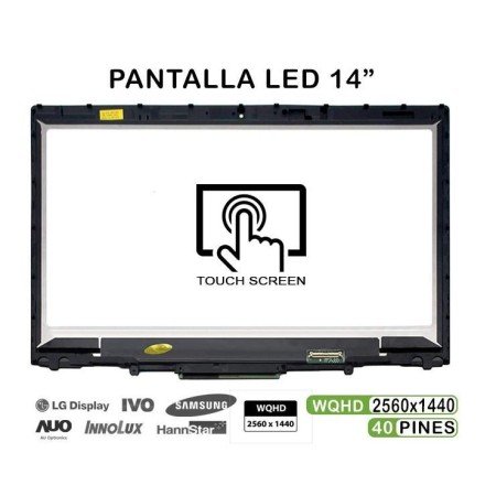 Ecrã Completo com Tátil de 14" para Portatil Lenovo ThinkPad X1 Qhd LP140Qh1 Sp E1
