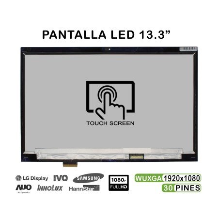 Ecrã com Vidro de 13.3" para Portatil Lenovo ThinkPad X380 Yoga 20Lh FHD 02Da168