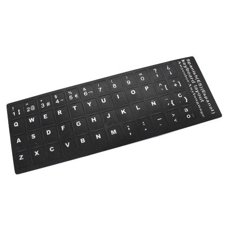 Etiqueta para Transformar-Se em Teclado em Idioma Espanhol / Castellano Preto