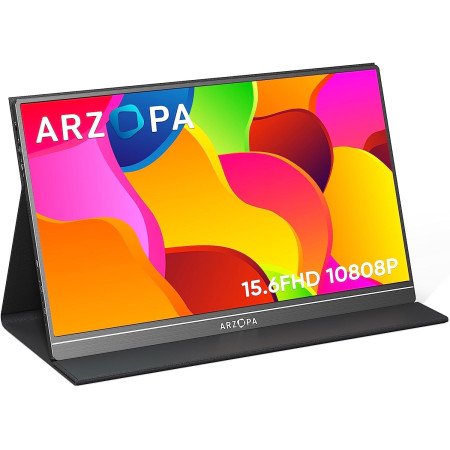 Monitor Portátil Arzopa S1 Table de 15.6" 1080 FHD Ips com Hdmi USB-C para PC Mac Ps5 Nintendo Switch