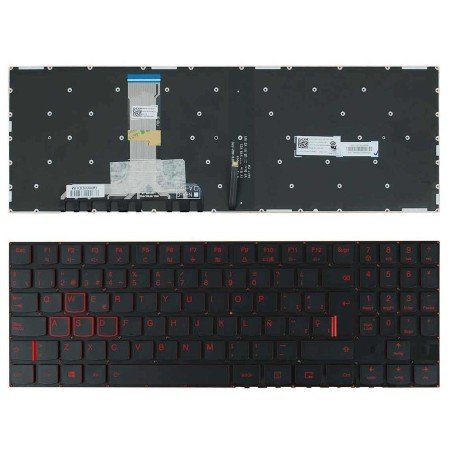 Teclado Retroiluminado em Vermelho para Portatil Lenovo Legion Y520 Y520-15Ikb R720 R720-15Ikb Preto