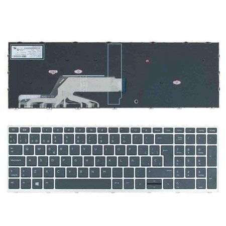 Teclado para Portatil HP ProBook 450 G5 455 G5 470 G5 Preto com Estrutura Prata