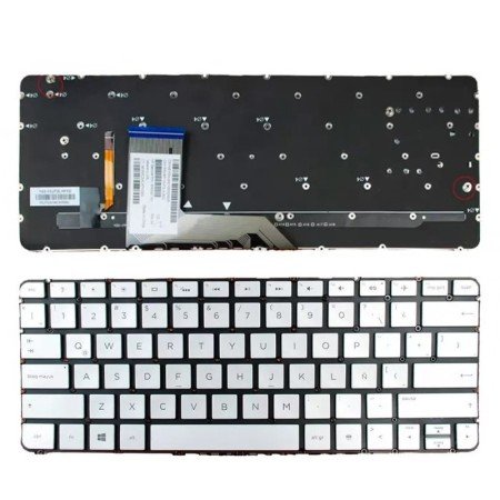Teclado para Portatil HP Spectre 13-4000 13-4100 13-4200 X360 Prata Sem Estrutura