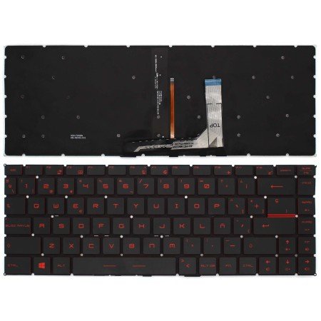 Teclado Retroiluminado para Portatil MSI Gf63 Gf65 Gs65 Gs65Vr Preto