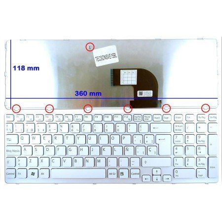 Teclado Branco para Portátil Sony Vaio SVE15 SVE17 Series