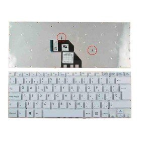 Teclado para Portatil Sony Vaio SVF 14 Branco Sem Estrutura Win8