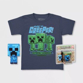Pop & Tee Minecraft Charged Creeper Funko + Camiseta Tamanho L