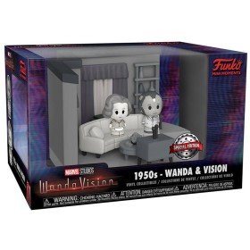 Funko Pop Marvel Wandavision Mini Moments Wanda & Vision Preto e Branco