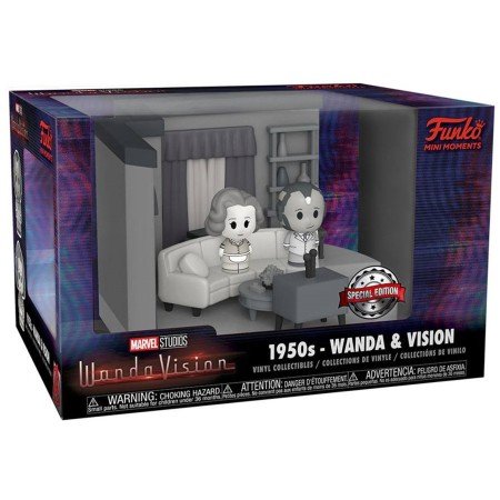Funko Pop Marvel Wandavision Mini Moments Wanda & Vision Preto e Branco
