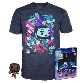 Pop & Tee Space Jam Looney Tunes Funko Lebron James + Pacote de Camiseta 10 Unidades Todos os Tamanhos