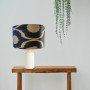 Abajur Artesanal com Padrão Abstrato - Preto e Branco