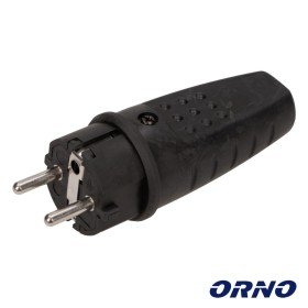 Ficha Schuko Macho 16A Preta Orno