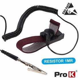 PULSEIRA ANTI-ESTÁTICA PRETA E VERMELHA PROK