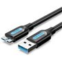 Cabo USB 3.0 Vention COPBD/ USB Macho - MicroUSB Macho/ Até 10W/ 5Gbps/ 50cm/ Preto