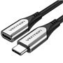 Extensão USB 3.1 Tipo-C Vention TABHF/ USB Tipo-C Macho - USB Tipo-C Fêmea/ Até 60W/ 5Gbps/ 1m/ Cinza