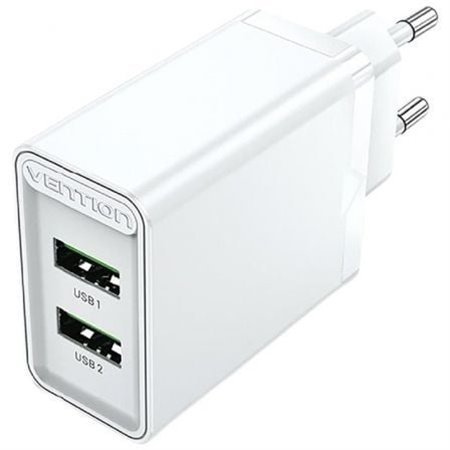 Carregador de Parede Vention FBAW0-EU/ 2xUSB/ 18W/ Branco