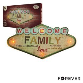 Placa em Metal Decorativo Retro Forever