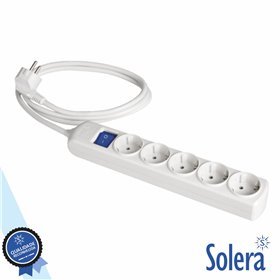 Tomada Elétrica c/ 5 Saídas Interruptor 3M Branco Solera