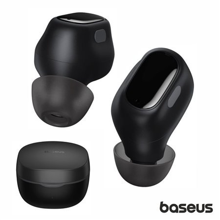 Auriculares Bluetooth V5.0 TWS Pretos Baseus