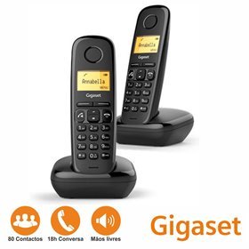 Conjunto 2 Telefones s/ Fios A270 Preto Gigaset