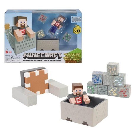 Arremesso e colisão de carroça explosiva de minecraft mattel