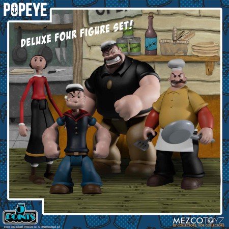 Set 4 figuras mezcotoys popeye box 10 cm popeye 5 pontos