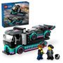 Carro de corrida Lego City e caminhão de transporte