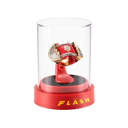 Réplica do anel e display da coleção nobre dc comics the flash