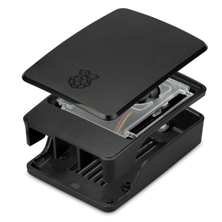 Capa Raspberry Pi 5 com ventoinha preta e cinza