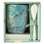 Caneca de cerâmica com colher enesco as amendoeiras vincent van gogh