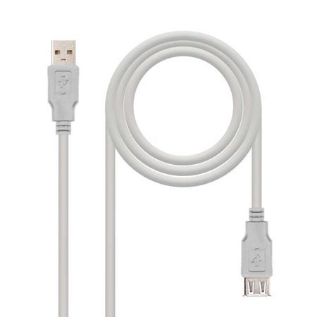 Cabo de Extensão Nanocable USB-A 2.0 Macho para USB-A Fêmea 1m