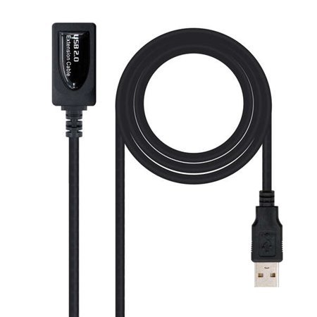 Cabo de Extensão Nanocable com Amplificador USB-A 2.0 Macho para USB-A Fêmea 15m