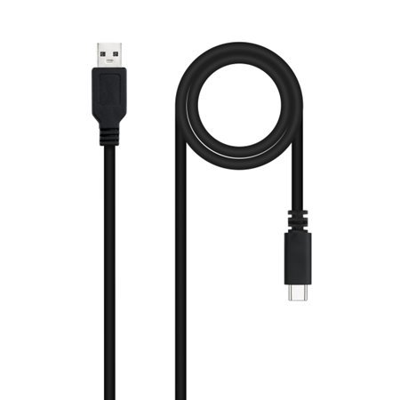 Cabo Nanocable 2.0 3A USB-C Macho para USB-A Macho - Comprimento 1,50m - Cor Preta