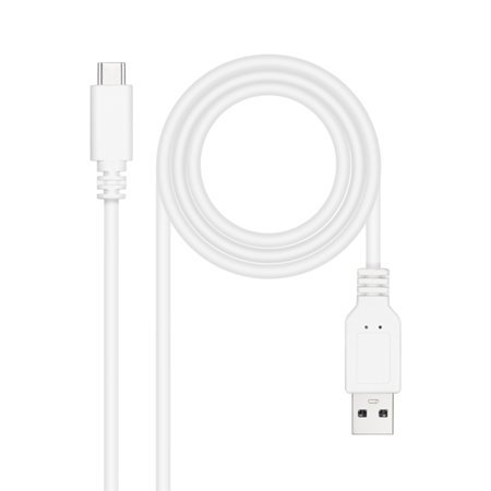Cabo Nanocable 2.0 3A USB-C Macho para USB-A Macho - Comprimento 1m - Cor Branca