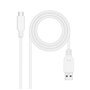 Cabo Nanocable 2.0 3A USB-C Macho para USB-A Macho - Comprimento 2m - Cor Branca