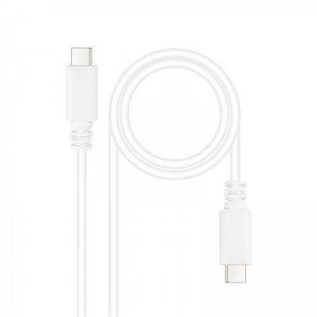 Cabo Nanocable USB 2.0 3A - Tipo USB-C/M-USB-C/M - 1m - Cor Branca