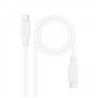 Cabo Nanocable USB 2.0 3A - Tipo USB-C/M-USB-C/M - 1m - Cor Branca