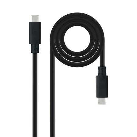 Cabo Nanocable USB 3.2 Gen2x2 - 20Gbps - 5A/100W - 4K/60Hz - USB-C/M-USB-C/M - 3m - Preto