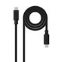 Cabo Nanocable USB 3.2 Gen2x2 - 20Gbps - 5A/100W - 4K/60Hz - USB-C/M-USB-C/M - 3m - Preto