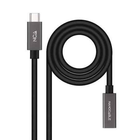 Cabo Nanocable USB 3.2 Gen2x2 60W 4K/60Hz USB-C M/H - 1,5m - Preto