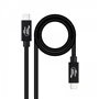 Cabo Nanocable USB 4 Gen 3x2 40Gbps 5A/240W - USB-C/M-USB-C/M - 1,8 m - Cor Preto