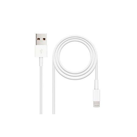 Nanocable USB-A 2.0 Macho para Cabo Lightning Macho 1m - Branco