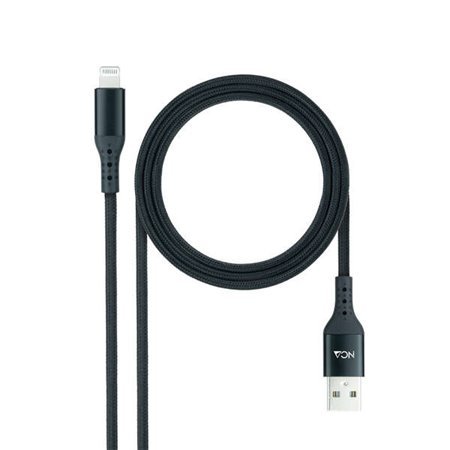 Cabo Lightning Nanocable para USB A/M - Malha - 1m - Preto