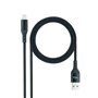 Cabo Lightning Nanocable para USB A/M - Malha - 1m - Preto