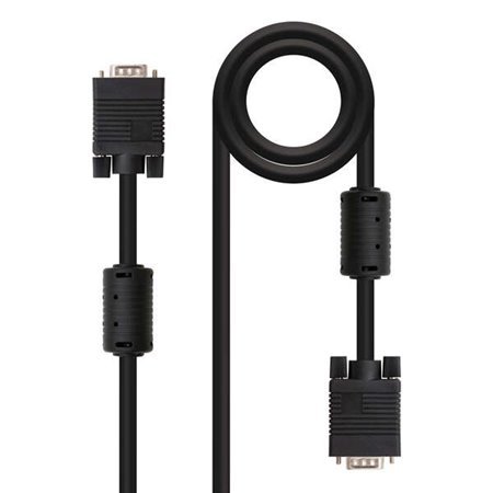 Cabo Nanocable SVGA com Ferrite HDB15 Macho para HDB15 Macho 15m - Cor Preta