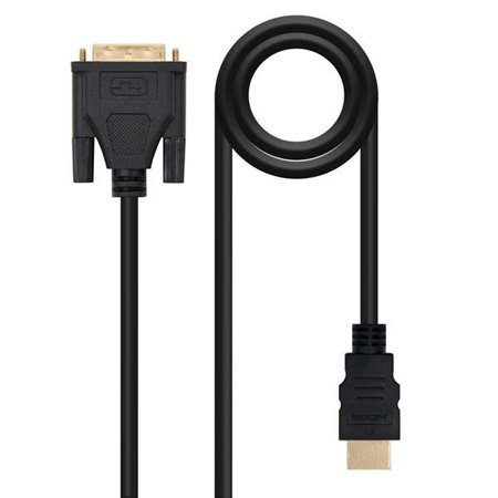 Nanocable DVI 18+5 Macho para Cabo HDMI Macho 1,80m - Cor Preta