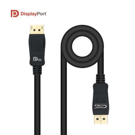 Cabo Nanocable Displayport 1.4 Certificado. Vesa DP/M-DP/M 0,5m - Cor Preto